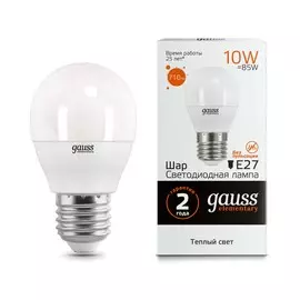 Лампа Gauss LED Elementary Шар 10W E27 880lm 3000K 1/10/100