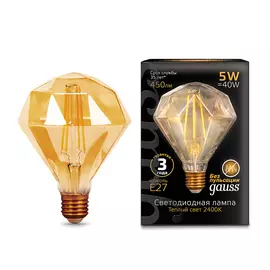 Лампа Gauss LED Filament Diamond E27 5W Golden 450lm 2400K 1/20 LM