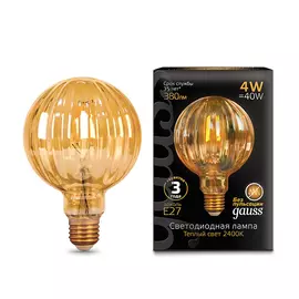 Лампа Gauss LED Filament G100 Baloon E27 4W Golden 380lm 2400K 1/20 LM