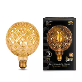 Лампа Gauss LED Filament G120 Сarat E27 4W Golden 380lm 2400K 1/20 LM