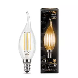 Лампа Gauss LED Filament Свеча на ветру E14 11W 720lm 2700K 1/10/50