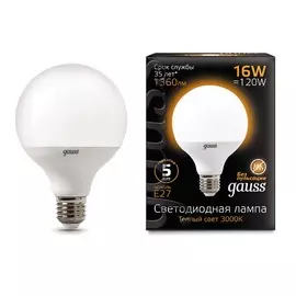 Лампа Gauss LED G95 E27 16W 1360lm 3000K 1/32