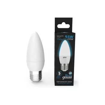 Лампа Gauss Свеча 9.5W 950lm 6500К E27 LED