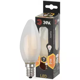 Лампа ЭРА F-LED B35-7w-827-E14 frozed филаментная свечка теплый свет матовая