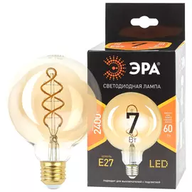 Лампа Эра F-LED G95-7W-824-E27 SPIRAL GOLD