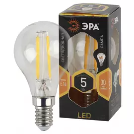 Лампа ЭРА F-LED Р45-5w-827-E14 филаментная шарик теплый свет