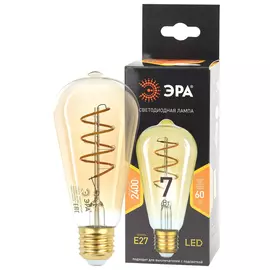 Лампа Эра F-LED ST64-7W-824-E27 SPIRAL GOLD
