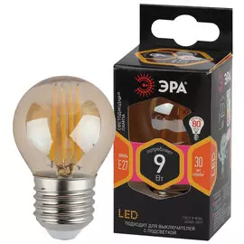 Лампа Эра филаментная F-LED P45-9W-827-E27 GOLD