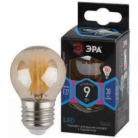 Лампа Эра филаментная F-LED P45-9W-840-E27 GOLD