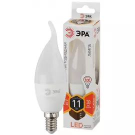 Лампа ЭРА LED smd BXS-11w-827-E14 свеча на ветру теплый свет