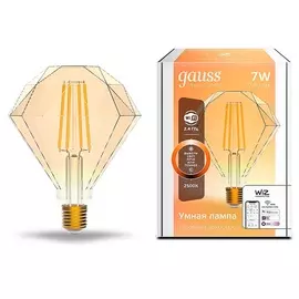 Умная Wi-Fi лампочка Gauss Smart Home Filament Diamond 7W 740лм E27 управление голосом/смартфоном, диммируемая