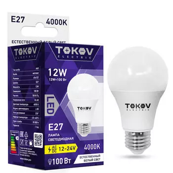 Лампа светодиодная Tokov Electric низковольтная 12-24V 12w A60 E27 4000к
