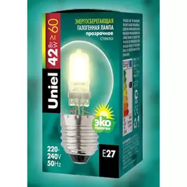 Лампочка галогеновая UNIEL HCL-42/CL/E27 PEAR