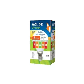 Лампочка Volpe LED-G45-6W/WW/E14/FR/O КАРТОН