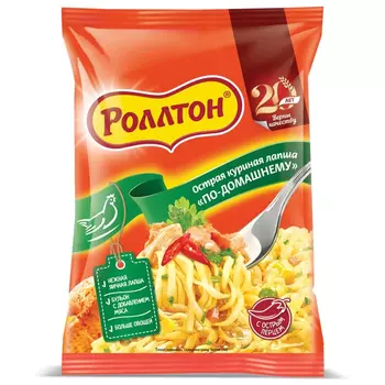 Лапша Роллтон куриная острая по-домашнему 85 г