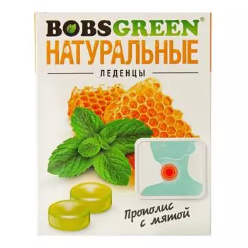 Леденцы Bobsgreen прополис с мятой, 32 г