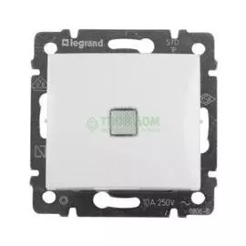 Legrand Одноклавишный выключатель с подсветкой, белый valena 774410