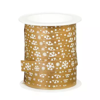 Лента декоративная Due Esse Christmas nastrino neve 10 м золото