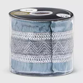 Лента декоративная Kaemingk 500х10 см зимнее небо