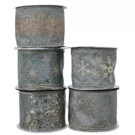 Лента декоративная Kaemingk 6,3x270 см шалфей в ассортименте