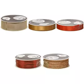 Лента декоративная Kaiyixing Bags 12 м в ассортименте коричневая