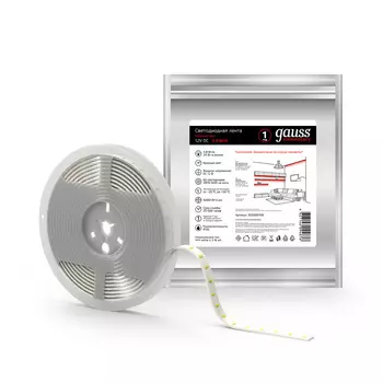 Лента Gauss LED Elementary 2835/60-SMD 4.8W 12V DC красный IP20 (ZIP Bag 5м)