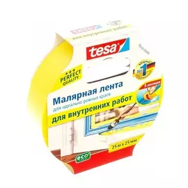 Лента малярная Tesa чёткий край красно жёлтая 25:25
