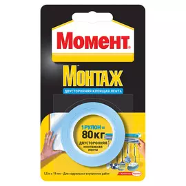 Лента монтаж Момент двусторонняя момент 1.5 м. 80 кг