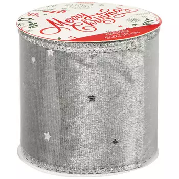 Лента новогодняя Due Esse Christmas 270 см серебро