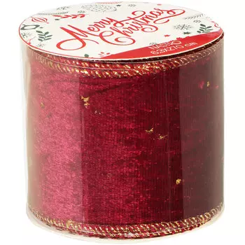 Лента новогодняя Due Esse Christmas CM003433 270 см бордо/золото