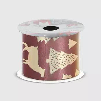 Лента подарочная Due Esse Christmas розовая 270 см