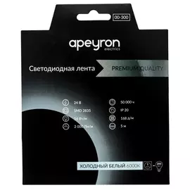 Лента светодиодная Apeyron 00-300 18Вт 24В 18Вт IP20, 2000lm 5м