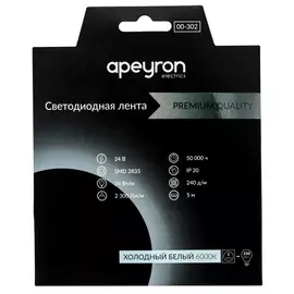 Лента светодиодная Apeyron 00-302 24В IP20 2700lm 5 м