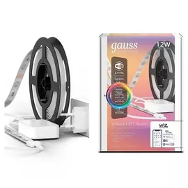 Умная Wi-Fi лента Gauss Smart Home 12W 1000лм 3м, управление голосом/смартфоном, с изменением цвета и температуры, диммируемая