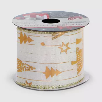 Лента упаковочная Due Esse Christmas бежевая 6,3 см х 27 м в ассортименте