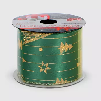 Лента упаковочная Due Esse Christmas зеленая 6,3 см х 27 м в ассортименте