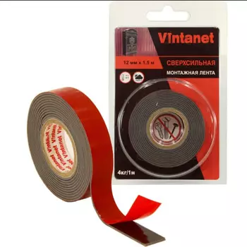 Лента Vintanet клейкая 12мм х 1,5м черная