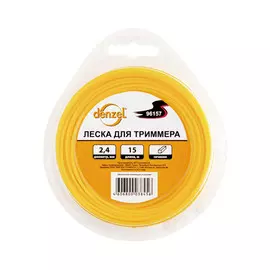 Леска Denzel для триммера круглая, 2,0мм х 15м, блистер