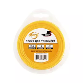 Леска Denzel для триммера звезда, 2.4мм х 15м, блистер