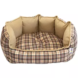 Лежак для животных Foxie Geometry Клетка 53х46 см бежево-коричневый