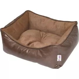 Лежак для животных Foxie Leather 70x60x23 см кофейно-коричневый
