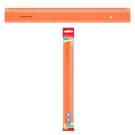 Линейка пластиковая Erich Krause Neon 30 см оранжевый в флоупаке