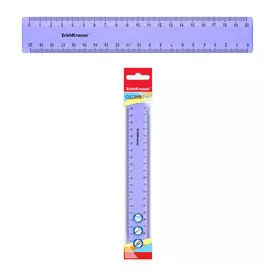 Линейка пластиковая Erich Krause Pastel 20 см фиолетовый в флоупаке