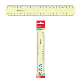 Линейка пластиковая Erich Krause Pastel 20 см желтый в флоупаке