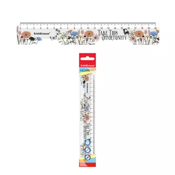 Линейка пластиковая Erich Krause Wild Flowers 20 см
