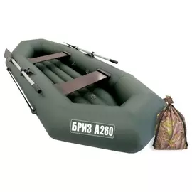 Лодка Тонар «Бриз А260» надувное дно зелёный