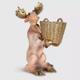 Лось с корзиной Тпк полиформ 36х31 cм золото