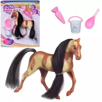 Лошадка ABtoys в наборе с предметами ухода (PT-01455) в ассортименте