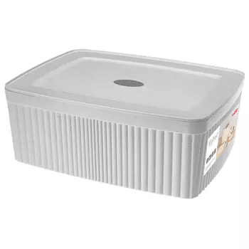 Лоток с крышкой Эконова Velvet серый 295х225х110 мм 6,5 л