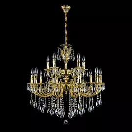 Люстра Catic 146/10+5 -черн.золото/хрусталь